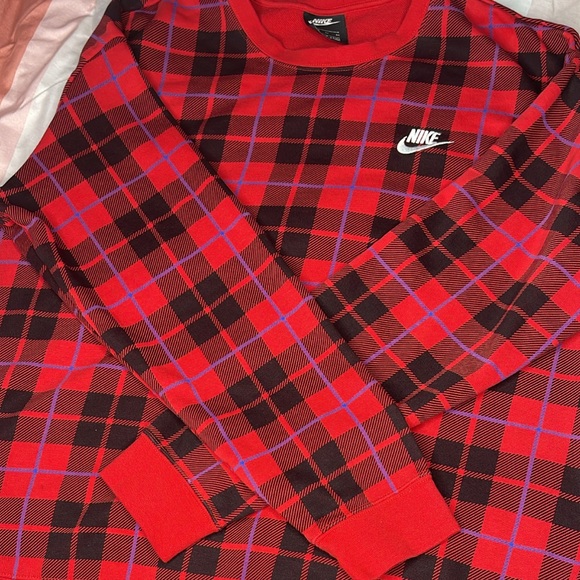 Nike Long Sleeve Plaid Sweater 